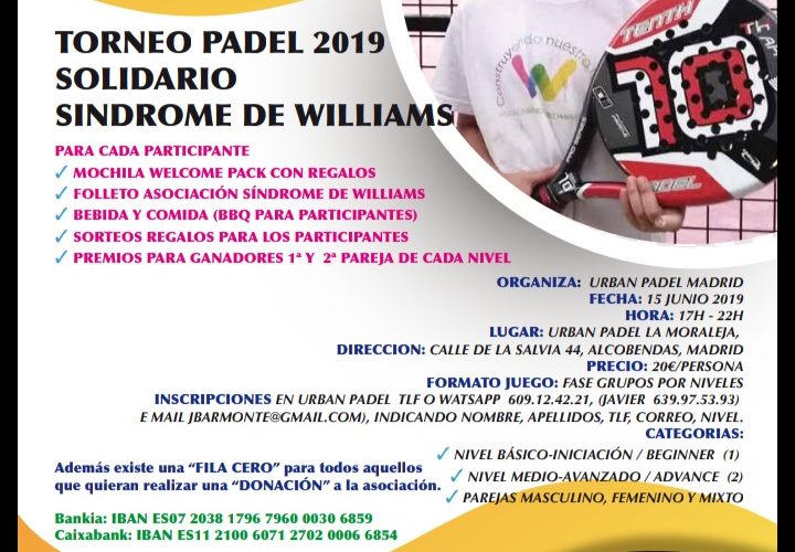 Síndrome de Williams: Padel Solidario 2019