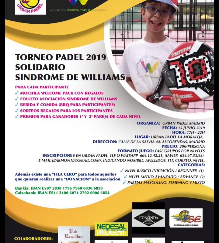 Síndrome de Williams: Padel Solidario 2019